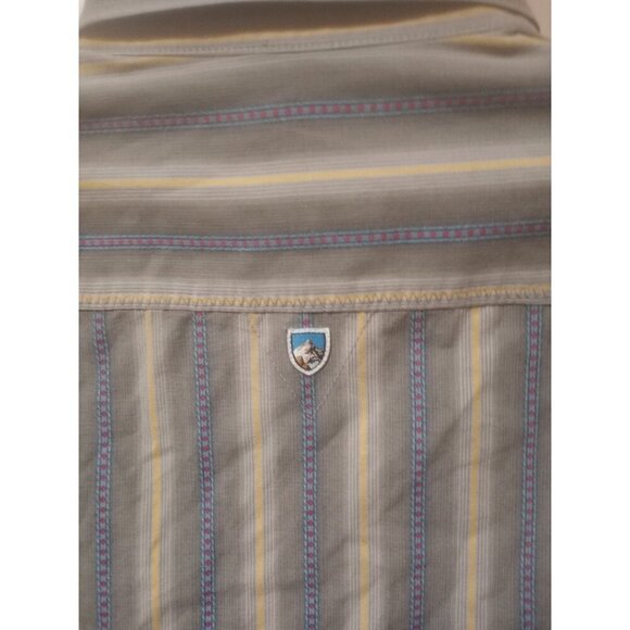 Kuhl Shirt Mens 2XL Gray Strip Short Sleeve Button Up Suncel Cowboy Western Work - Picture 9 of 15